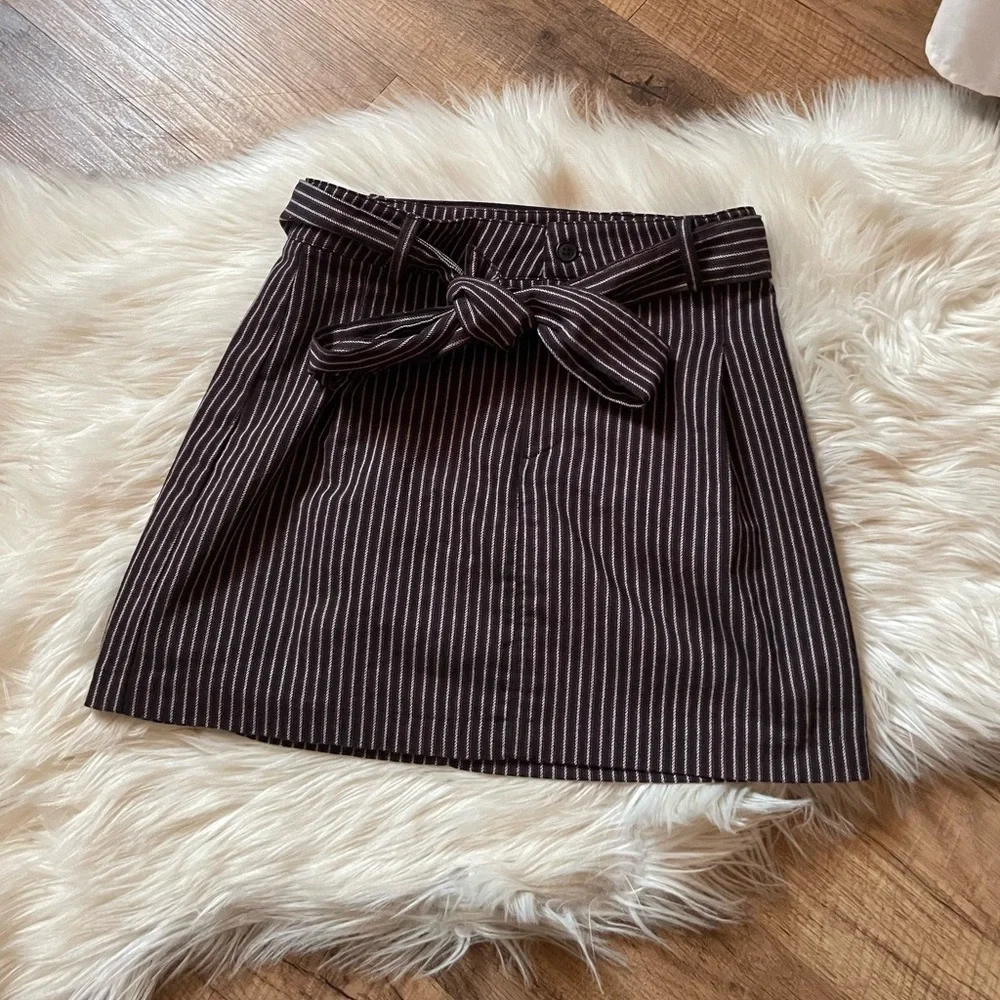 URBAN OUTFITTERS Striped Paper Bag Mini Skirt